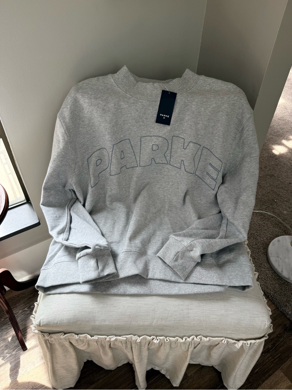 Parke X Target Collab- Gray Logo Mockneck- French Terry-Sweatshirt